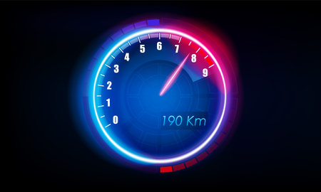 Speedometer speed car auto dashboard design. Speed meter abstract technology and Download progress...