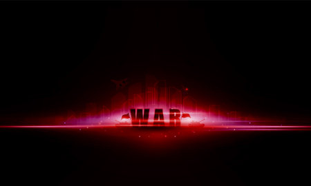 Abstract war in a city Light out background vector designのイラスト素材