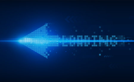 Abstract arrow  speed Light out technology background Hitech communication concept innovation background,  vector designのイラスト素材