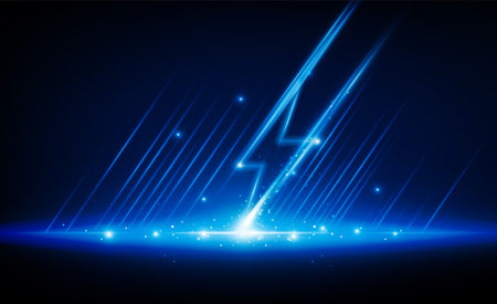 Abstract speed Lightning bolt out technology background Hitech communication concept innovation background,  vector designのイラスト素材