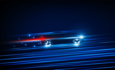 Abstract smart car Light out technology high speed Hitech communication concept innovation background,  vector designのイラスト素材