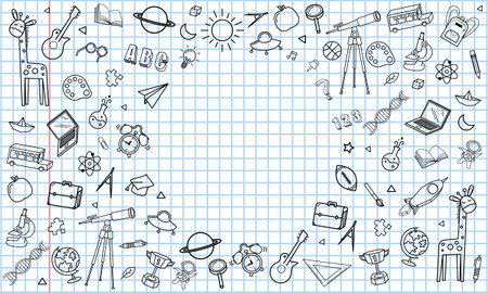 Blank white worksheet exercise book Home school and back to school vector design.のイラスト素材