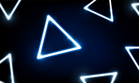 Abstract Key Door open Light out technology and with neon triangles. Hitech communication concept innovation background,  vector designのイラスト素材