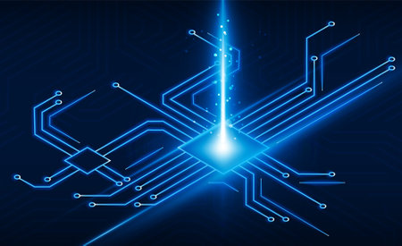 Abstract circuit board Light out technology background Hitech communication concept innovation background,  vector designのイラスト素材