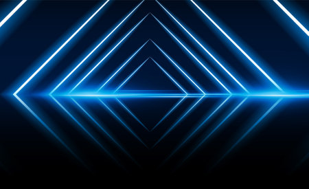 Abstract arrow speed Light out technology of triangle and reflection background Hitech communication concept innovation background,  vector designのイラスト素材