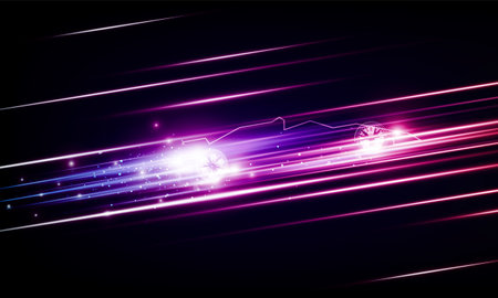 High speed concept. formula 1 car in the form of Arrow Light out technology background Hitech...