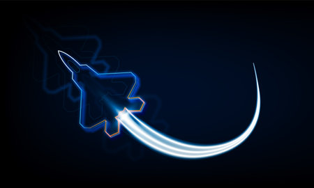 High speed concept. Fighter jet in the form of Arrow Light out technology background Hitech communication concept innovation background, vector designのイラスト素材
