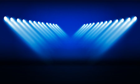 Bright stadium arena lights vector design.