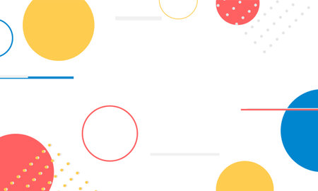 Abstract liquid shape red blue yellow black and white template Geometric circle shape color vector backgroundのイラスト素材