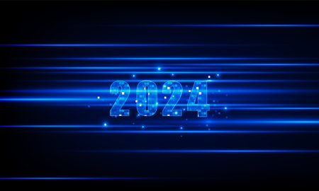 Abstract Light out 2024 city business technology Light out success background Hitech communication concept innovation background, vector designのイラスト素材