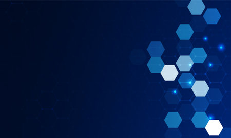 Abstract Modern colored poster for sports Light out technology and with neon hexagon and triangles. Hitech communication concept innovation background, vector designのイラスト素材