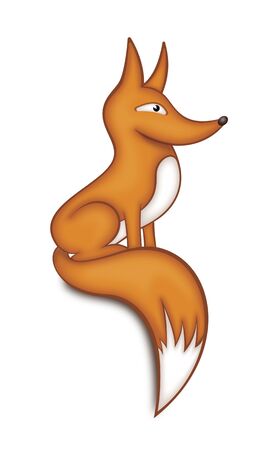 Painted ginger fox, isolated on white background. Vectorの写真素材