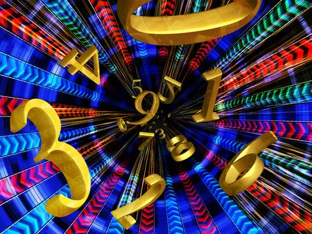 background with the image of moving numbersの写真素材