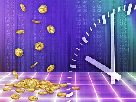 background with the image of accumulating money for a certain timeの写真素材