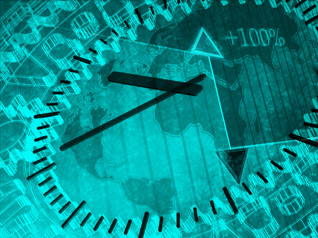 Time as a mechanism for displaying the schedule be increased by one hundred percentの写真素材
