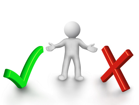 Man has the right to choose is isolated on a white backgroundの写真素材