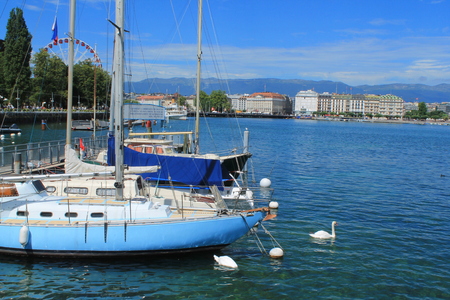 Geneva and Lake, Switzerlandの写真素材
