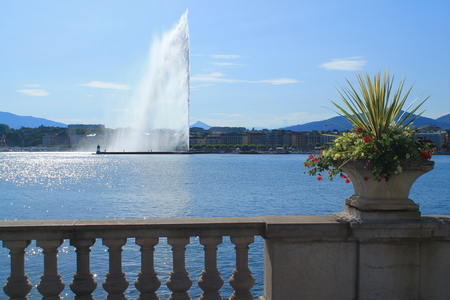 Geneva and Lake, Switzerlandの写真素材