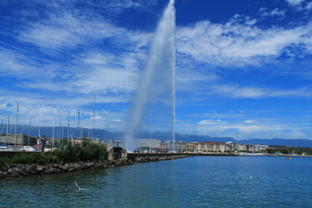 Geneva and Lake, Switzerlandの写真素材