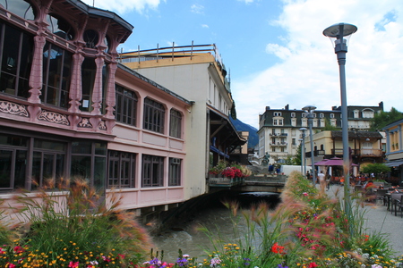 Chamonix Mont Blanc in the french Alpsの写真素材