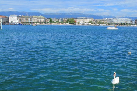 Geneva and Lake, Switzerlandの写真素材