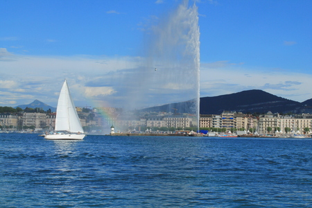 Geneva and Lake, Switzerlandの写真素材