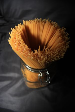 Dried spaghetti in a jar 2の写真素材