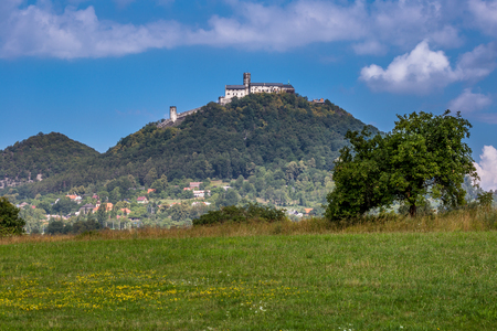 Dominance of the Czech Lands - Velky Bezdez Hill with the ruins of a remarkable royal castle from the 2nd half of the 13th century built by PÅemysl Otakar II.のeditorial素材