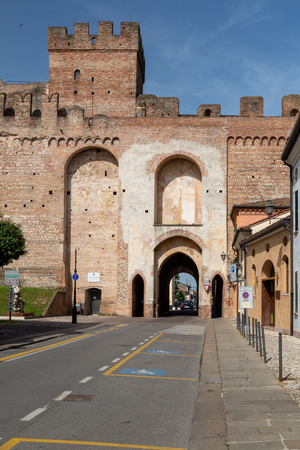 Historic city of Cittadella surrounded by walls, Padua province, Italyのeditorial素材