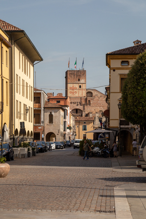 Historic city of Cittadella surrounded by walls, Padua province, Italyのeditorial素材