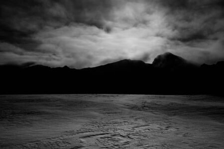 Snowy winter French Alps, ski resort Flaine, Grand Massif area within sight of Mont Blanc, Haute Savoie, Franceの写真素材