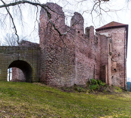 Ruins medieval castle Pecka in east Bohemia under Krkonose mountains, Czech.のeditorial素材