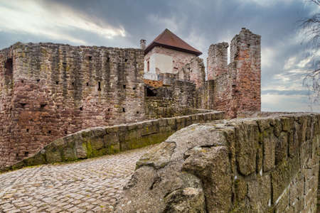 Ruins medieval castle Pecka in east Bohemia under Krkonose mountains, Czech.のeditorial素材