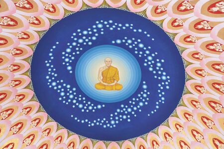 Wall of Famous Monk at Phuttamontol wallのeditorial素材