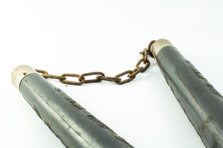 Nunchaku, weapon of oriental combat sportsの写真素材