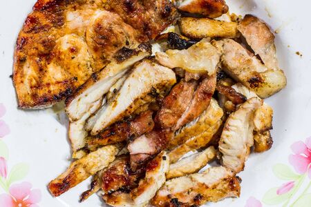 Roast pork on a woodenの写真素材