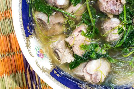 Soup ingredient are minced porkの写真素材