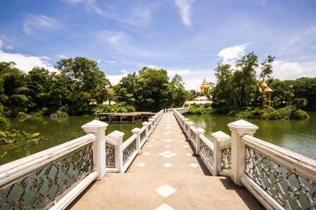 Bridge of temple in Thailandの写真素材