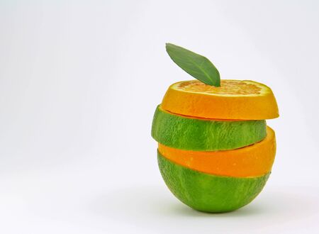 Slice oranges which were got from the market in Bangkok, Thailandの写真素材
