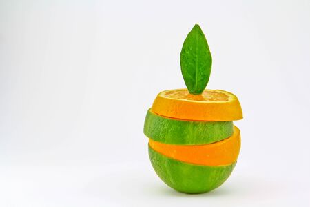 Slice oranges which were got from the market in Bangkok, Thailandの写真素材