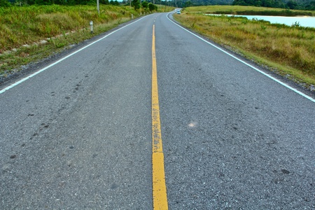 The road at Kaoyai national park in Nakhon Ratchasima, Thailandの写真素材