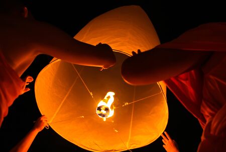 Yeepeng festival at the North of Thailand