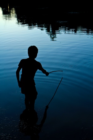 Reservior at the north of Thailand in the eveningの写真素材