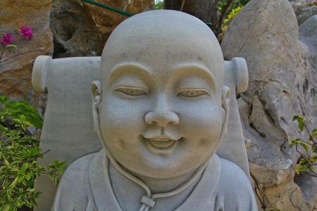 Marble buddha in Bangkok, Thailandの写真素材