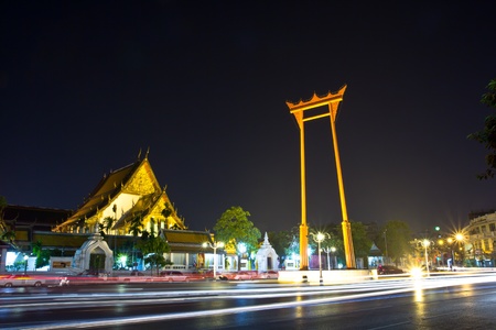 The Giant Swing or Sao Ching Cha in Bangkok, Thailandの写真素材