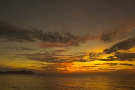 Sunset at the beach in Thailandの写真素材