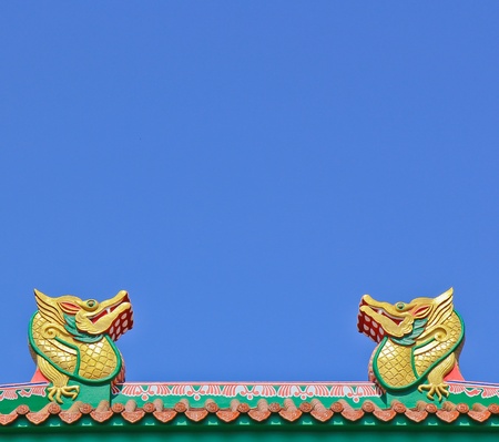 Roof of Chinese temple in Thailand