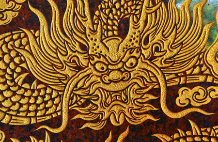 Dragon on the wallの写真素材