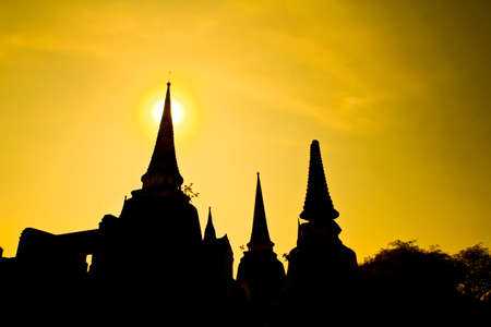 Ancient temple at Ayutthaya in Thailandの写真素材