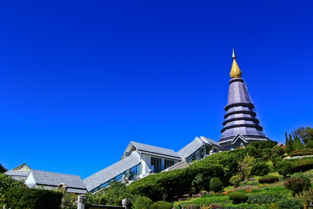 Pagoda Doi Inthanon in thailandの写真素材